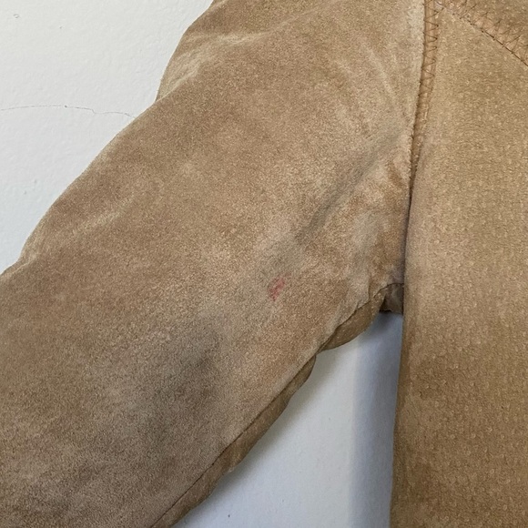 Wilsons Leather Suede Leather Hood Jacket Sherpa Lined Small FLAWS - Picture 8 of 12